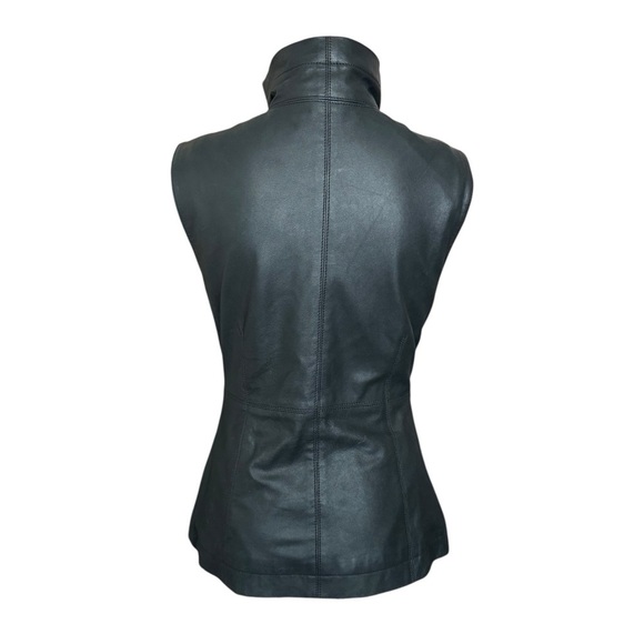 Kenna-T Asymmetric Zip Up Leather Vest Black XS - Picture 6 of 10